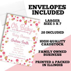 Amanda Creation Custom Baby Shower Invites Pink and Gold Polka Dot Baby Shower Invitation 20 5x7 Personalized Invites With Envelopes - Image 6