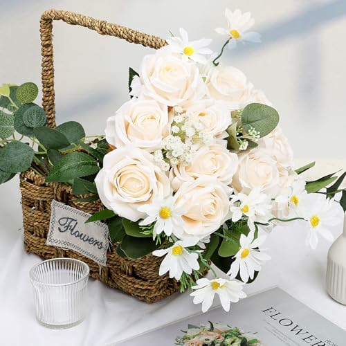 48 PCS Champagne Roses Artificial Flowers, Silk - Image 5