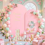 Pink and Lavender Arch Backdrop Cover 7.2FT 6FT Wedding Arch Covers Set of 2 Double-Color Arch Covers Stretchy Backdrop Spandex Fitted Fabric Backdrops for Party Baby Shower Birthday Decoration - Image 4