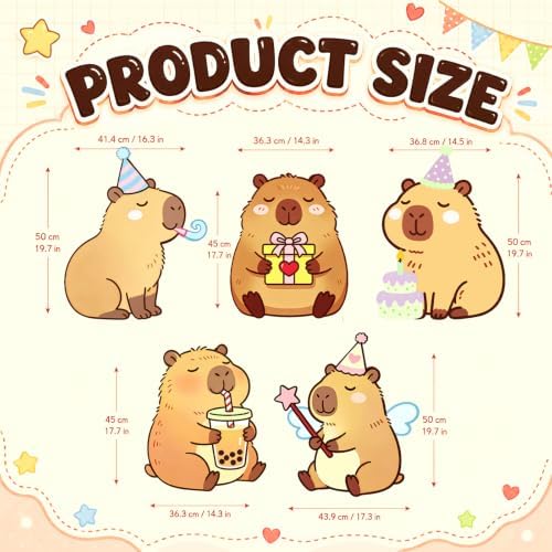 5 Pcs Capybara Baby Shower Party Decorations, Baby Capybara Corrugated Plastic Cutout Standups for 1st 2nd 3rd Birthday, Gender Reveal, Cute Animal Photo Booth Props, Indoor Outdoor Display - Image 2