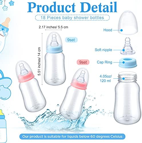 Roowest Bottle Chug Baby Shower Games Favors, Pink, Blue, Eucalyptus - Image 3