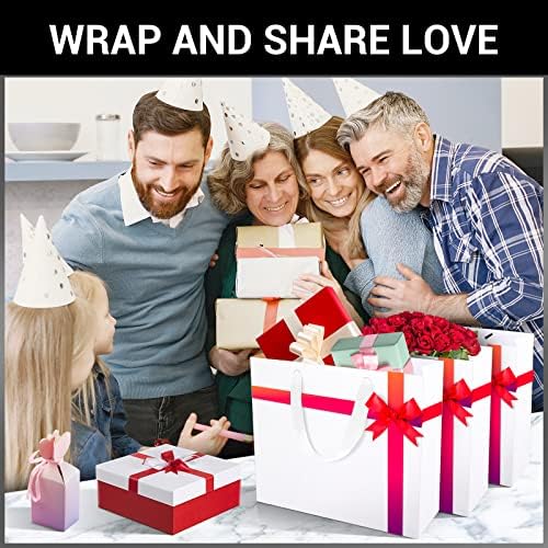 EUSOAR Large Size White Gift Wrap Bags, 25 Pack 12.5x4.5x11" Paper Heavy Duty Bags with Handles in Bulk, for Wedding, Grocery, Boutique, Retail, Business, Party Favors, Baby Showers, Birthdays - Image 6