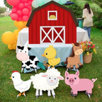 7 Pcs Large Farm Animal Cardboard Cutouts 34.3 Inch Farm Animal Birthday Party Decorations Barnyard Birthday Baby Shower Supplies Farmhouse Theme Barn Lawn Classroom Yard Photography Decor - Image 6
