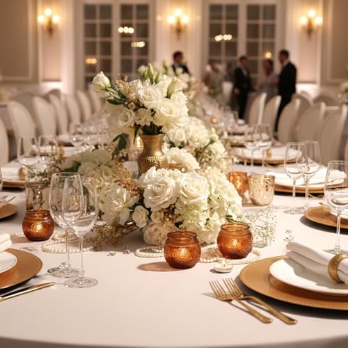 36 Pcs Amber Candle Holders Bulk- Floral Style Vintage Candle Holder for Rustic/Boho Wedding Table centerpieces, Bridal Shower, Baby Shower Decoration - Image 4