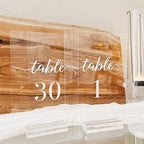 Clear Wedding Table Numbers 1-30 with Stands, 5x7 Inch Clear Acrylic Sign Printed White Calligraphy Font, Acrylic Table Numbers with Holder for Wedding Party Reception - Image 3