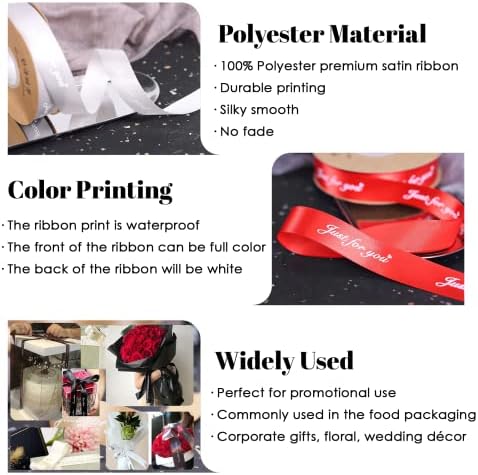Personalized Ribbon Custom Ribbon with Name/Photo/Text for Favors Wedding Invitation Baby Shower Birthday Party Wrap Gift Box-100 Yards - Image 2