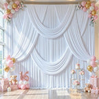 20ft x 10ft White Backdrop Curtains, 4 Panels White Drapes for Backdrop - Image 3