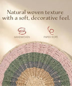 Rainbow Rope Basket, Handwoven Paper Rope Baby Toy Storage Basket with Handle for Nursery, Diapers, Clothes, Books & Toys, Kids Room, Playroom & Baby Shower Gift - Image 3