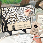 Wedding Guest Book Alternative, Guest Book Signs with Wooden Hearts Guest Book Wedding Reception for Wedding Anniversary Birthday Party Baby Shower (Black) - Image 4