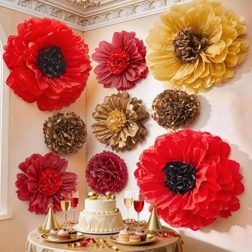 Alecono 9 Pcs Giant Paper Flowers Decorations for Wall (24", 20", 14") by AleconoBetterYourLife