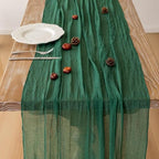 10Pcs Emerald Green Cheesecloth Table Runner 120 Inches for Boho Home Decor - Image 3