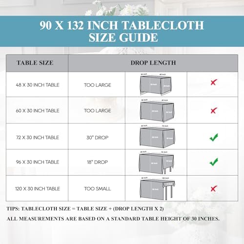 VidaFete 6 Pack 90 * 132inch Royal Blue Rectangle Tablecloth for 6ft Tables - Image 5