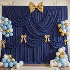 50ft x 10ft Navy Blue Backdrop Curtains, Navy Blue Drapes Backdrop Fabric - Image 2