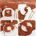 50 Pack Terracotta Fall Napkins 20x20Inch Cheesecloth Napkins - Image 4
