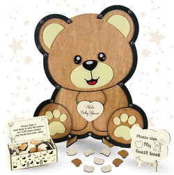 Teddy Bear Baby Shower Guest Book Alternative, Wooden Sign-in Drop Box by GIFTSH0PBYHELEN