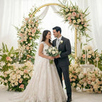 7.2FT Metal Wedding Arch Backdrop Stand,Stable Balloon Arch Frame,Gold - Image 2