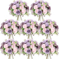 Geosar 8 Bundles Artificial Peonies Flowers,Gray Purple, Light Purple by Geosar