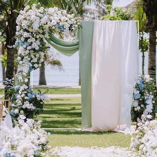 Wokceer Square Wedding Arch Backdrop Stand White Metal Arch 8FT x 8FT - Image 2