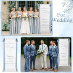 Wedding Welcome Linen Sign Stand with Satin Ribbon(Blue) - Image 5