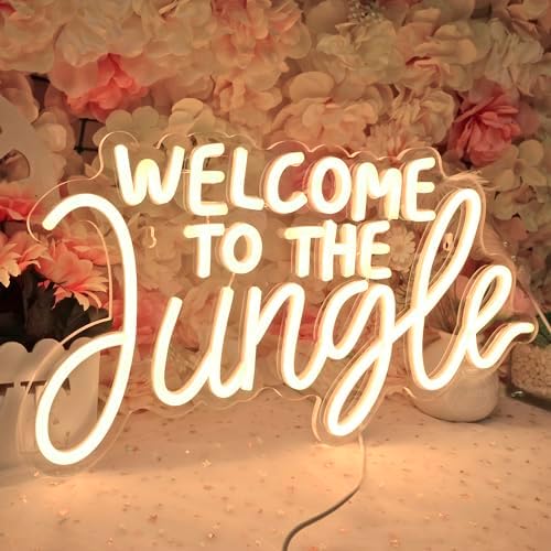 Planzo Welcome to the Jungle LED Neon Sign Light Baby Shower Wall Decor - Image 5
