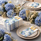 Potchen 100 Pcs Linen Feel Napkins Disposable, Hydrangea - Image 2