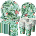Pickmesh 250 Pcs Hawaiian Paper Plates Napkins Cups Set, Luau Party Plates by Pickmesh