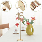 20pcs 1-20 Wooden Table Numbers with Holder Base for Wedding or Home Decoration (Wood Color) - Image 7