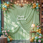 50FT x 15FT Wrinkle-Free Sage Green Backdrop Curtains for Wedding, 10 Panels Sage Green Fabric Photo Background Drapes for Wedding Reception, Birthday, Bridal & Baby Shower Decorations Photography - Image 6