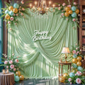 40FT x 15FT Wrinkle-Free Sage Green Backdrop Curtains for Wedding, 8 Panels Sage Green Fabric Photo Background Drapes for Wedding Reception, Birthday, Bridal & Baby Shower Decorations Photography by Besutolife