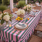 Tudomro Striped Tablecloth, Rectangle, Pink, Grass Green, 52'' X 70'' - Image 7