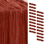 20 Pack Terracotta 35x120 Inch Cheesecloth Table Runner by SuBleer