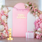 White and Pink Arch Cover 3 Set-6FT, 5FT, 4FT Arch Backdrop Cover Spandex Fitted 2-Color Fabric Stand Covers for Baby Shower Gilrs Birthday Party Ceremony Banquet Photo Background Decorations - Image 2