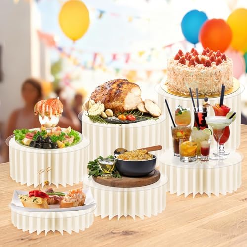 8 Pcs Buffet Risers, Table Food Risers Foldable Cake Display Stands - Image 6