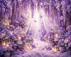 15x10ft Purple Butterfly Floral Backdrop for Photography Butterfly Flowers Girls Party Decorations Background Wedding Birthday Baby Shower Party Cake Table Decor Banner Photo Booth Props - Image 3