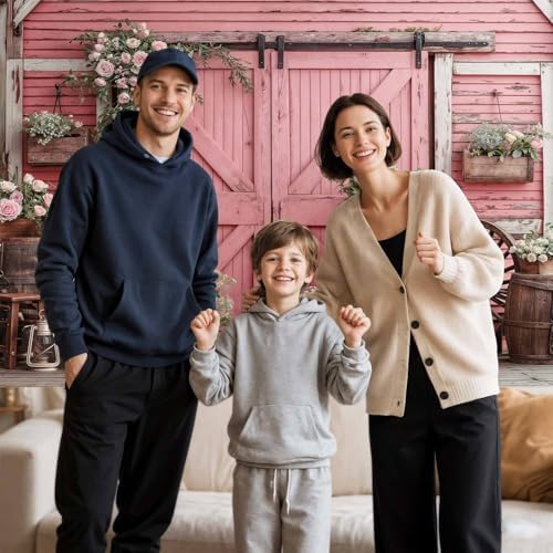 15x10ft Country Wedding Pink Photography Backdrop Rustic Wooden Door Photography Backdrop Farmhouse Flower Western Girl Birthday Baby Shower Wedding Bridal Party Banner Photo Booth Props Background - Image 2