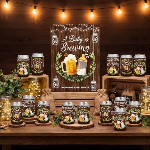 SiliFine 37 Pcs a Baby Is Brewing Diaper Can Coolers Baby Shower Favors - Image 6