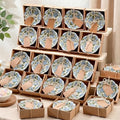 SiliFine 24 Pcs Hydrangea Party Favors for Guests Small Ceramic Bowl Bulk Gifts Set 3.3 Inch Floral Design Mini Dipping Sauce Dish with Card Box for Bridal Pooja Baby Shower Birthday Guest Gift by SiliFine