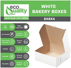 White Bakery Pastry Boxes - 8 x 8 x 4 Inches - White Kraft Paperboard for Home or Retail - Eco Friendly Paper Cardboard Recyclable for Pastries, Cookies, Cakes, Pies, Gift Box, Baby Shower (200) - Image 2
