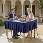 2 Pack Navy Blue Spandex Tablecloths for 34x34 Inch Square Tables, Stretch Fitted Table Clothes with Pleated Ruffle Skirt for 34” Table, Wrinkle Free and Elastic, for Party Kitchen Home Dining - Image 3