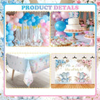 Elephant Gender Reveal Decorations, Baby Boy or Girl Gender Reveal Party Decorations, He or She What Will Baby Be Backdrop Balloon Banner Tablecloth Cake Cupcake Topper Box Sash Pink Blue - Image 4