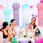 Retisee 12 Pcs Hanging Jellyfish Paper Lanterns, Gradient Color - Image 2