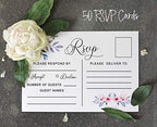 50 Blank RSVP Cards with White Envelopes-Floral & Leaves Style Response Card-RSVP for Wedding-Rehearsal Dinner-Baby Shower-Bridal Shower-Engagement Party Invitations - Image 5