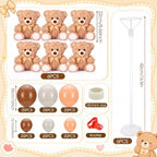 6 Sets Bear Baby Shower Decorations, Centerpieces,Brown - Image 2