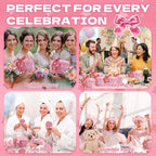 74PCS Baby Shower Prizes for Game Winners with Clear Makeup Bags Glitter Mirrors Belly Rulers Baby Feet Keychains Headbands Hair Claws for Baby Shower Games and Bridal Shower Favors (Pink, 6 Sets) - Image 7