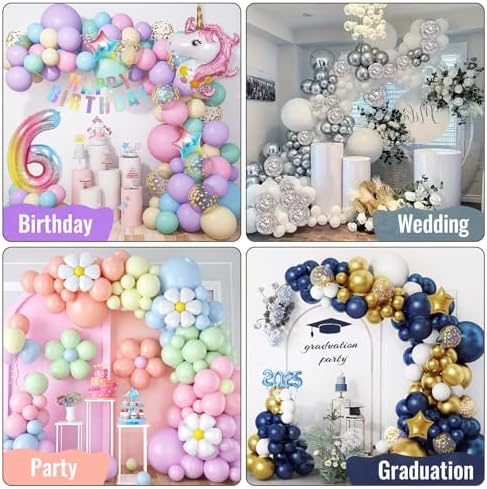 Balloon Arch Stand with Base 8.2FT & 6FT Gold Half Arch Balloon Stand - Image 5