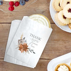 Personalized Indie Autumn Floral Thank You Treat Bags / 50 Custom Event Dessert Bags / 5 3/4" x 8" Indie Boho Floral Cookie Holder Wedding Anniversary Favor/Made In The USA - Image 4