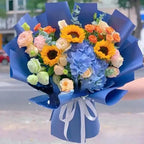 WEISPARK 100PCS Artificial Hydrangea Flowers, Fake Flowers Silk Hydrangea Full Flowers Heads with Stems for Wedding Home Party Shop Baby Shower Decor (Blue) - Image 6