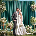 40x10FT Hunter Green Backdrop Curtains for Wedding Parties,Wrinkle Free Polyester Photography Backdrop Drapes for Baby Shower Birthday Parties Stage Background Stand Decorations 4x10ft,10 Panels - Image 7