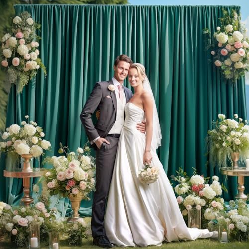 40x10FT Hunter Green Backdrop Curtains for Wedding Parties,Wrinkle Free Polyester Photography Backdrop Drapes for Baby Shower Birthday Parties Stage Background Stand Decorations 4x10ft,10 Panels - Image 7