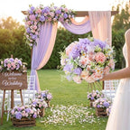 Tigeen 12 Bundles Artificial Flowers Bouquet for Wedding, Pink Purple - Image 6